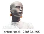 Isolated female mannequin. Dummy woman head. Fashion concept