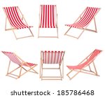 Beach Chairs Isolated On White...