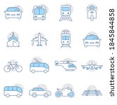 simple set of transport... | Shutterstock .eps vector #1845844858