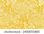 Small photo of Haute couture embellishment for your design Bright and eye catching royal yellow lace patch Can be used as an accessory or decorative element in fashion designs Adds a unique textural backdrop
