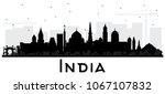 India City Skyline Silhouette...