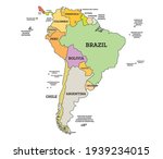 south america political map.... | Shutterstock .eps vector #1939234015