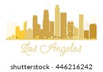 los angeles city skyline golden ... | Shutterstock . vector #446216242