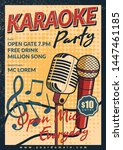 karaoke party poster with... | Shutterstock .eps vector #1447461185