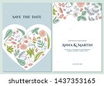 wedding invitation card with... | Shutterstock .eps vector #1437353165