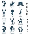 dark blue set of zodiac signs... | Shutterstock .eps vector #1773697022