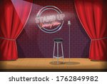 stand up empty stage. scene of... | Shutterstock .eps vector #1762849982