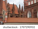 Small photo of Close up of St. Anne's and Bernadine's Churches in Vilnius, Lithuania