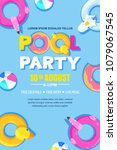 summer pool party  vector... | Shutterstock .eps vector #1079067545
