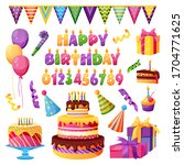 birthday celebration  holiday... | Shutterstock .eps vector #1704771625