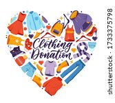 used clothing donation  banner... | Shutterstock .eps vector #1733375798