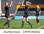 Small photo of LONDON, UK. APRIL 4TH : Janine Beckie (Manchester City) celebrates after scoring during the 2020-21 FA Women’s Super League fixture between Tottenham Hotspur and Manchester City at The Hive.