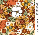 70s retro floral seamless... | Shutterstock .eps vector #1999731962