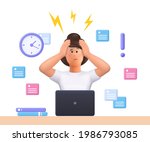 stressed young woman jane... | Shutterstock .eps vector #1986793085