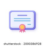 vector certificate icon.... | Shutterstock .eps vector #2000386928
