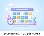 concept of work planning  daily ... | Shutterstock .eps vector #2014540955