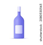 wine bottle mockup with label.... | Shutterstock .eps vector #2080530565