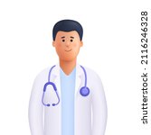 young smiling doctor with... | Shutterstock .eps vector #2116246328