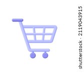shopping cart. 3d vector icon.... | Shutterstock .eps vector #2119043915