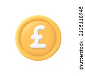 gold pound sterling coin.... | Shutterstock .eps vector #2135118945