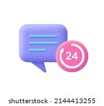 speech bubble and 24 hours... | Shutterstock .eps vector #2144413255