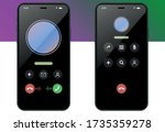 phone call screen set.... | Shutterstock .eps vector #1735359278