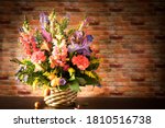 Bouquet Of Bright Flowers In...