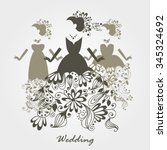 Set Of Silhouettes Of Wedding...