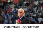 Small photo of Lynchburg, Virginia USA - September 14, 2022: Former Vice President Mike Pence speaking at Liberty University in Lynchburg, Virginia.