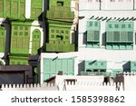view of the famous greenish... | Shutterstock . vector #1585398862