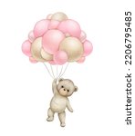 Teddy Bear With Pink Balloons....