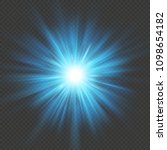 blue glow star burst flare... | Shutterstock .eps vector #1098654182