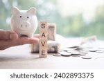 Small photo of Save money, wealth, Finance, business, investment, retirement, future, account, plan life, economize, banking, family, health, management, control, loan, financial, cash, tax, growth
