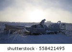 Small photo of Broken down snowmachine (snow mobile) near Churchill