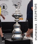 Small photo of Auckland, New Zealand - March 9 2021: The America's Cup trophy being contested for in the 36th event. It is the oldest trophy in world sport having first been contested in 1851.
