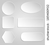 paper buttons set. vector. | Shutterstock .eps vector #185400932
