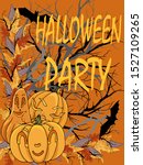 halloween poster with a pumpkin ... | Shutterstock .eps vector #1527109265