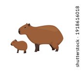 Capybara Family Animal Flat...