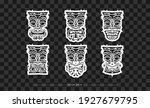polynesia mask pattern set. the ... | Shutterstock .eps vector #1927679795