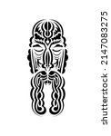 maori style face. black tattoo... | Shutterstock .eps vector #2147083275