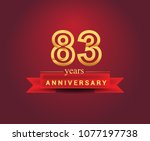 83 years anniversary design... | Shutterstock .eps vector #1077197738