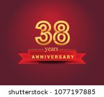 38 years anniversary design... | Shutterstock .eps vector #1077197885