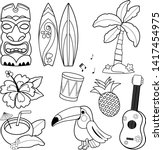 Hawaiian Set Of Objects. A...