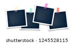  black blank photo set mockup... | Shutterstock .eps vector #1245528115