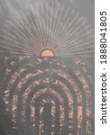 sunburst with mid century arc... | Shutterstock .eps vector #1888041805