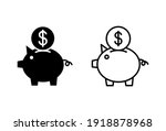 piggy bank icon set. piggy... | Shutterstock .eps vector #1918878968