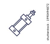 Pneumatic Cylinder Line Icon On ...