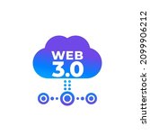 web 3.0 vector icon with a cloud | Shutterstock .eps vector #2099906212