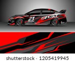 racing car wrap design vector.... | Shutterstock .eps vector #1205419945