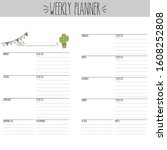 weekly planner pages banner... | Shutterstock .eps vector #1608252808
